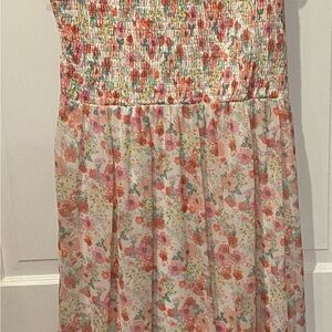 Zunie Floral Kids Casual Dress - Pink and Green